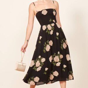 Reformation Rosehip Dress in Black Floral Size 4